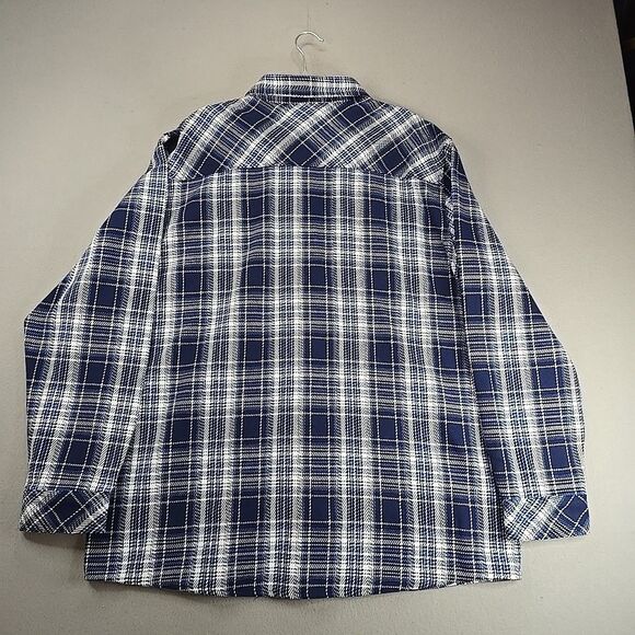 Pacific Trail Blue White Plaid Blanket Flannel L/S Heavy Waight Shirt NWT Men XL - Picture 6 of 8